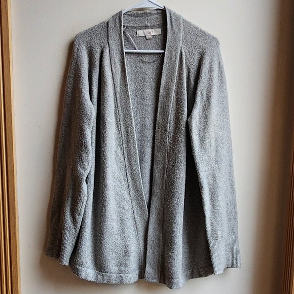 LOFT Sweaters - LOFT Gray Open Cardigan Size Large